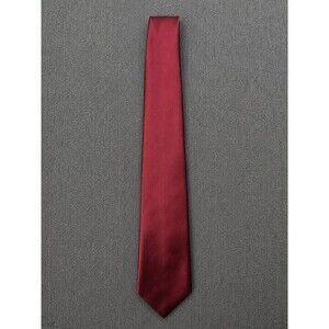 Donald J. Trump Men's Signature Collection Burgundy/Gold Satin Tie, Logo Accent
